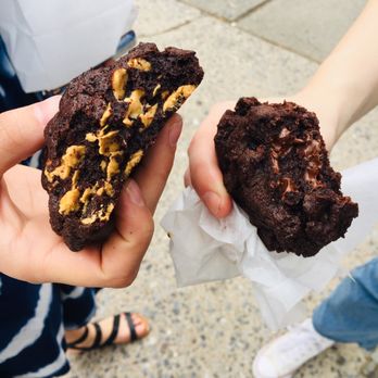 Levain Bakery - Dark chocolate peanut butter chip + dark chocolate chocolate chip - Bakeries Near Me - New York, New York