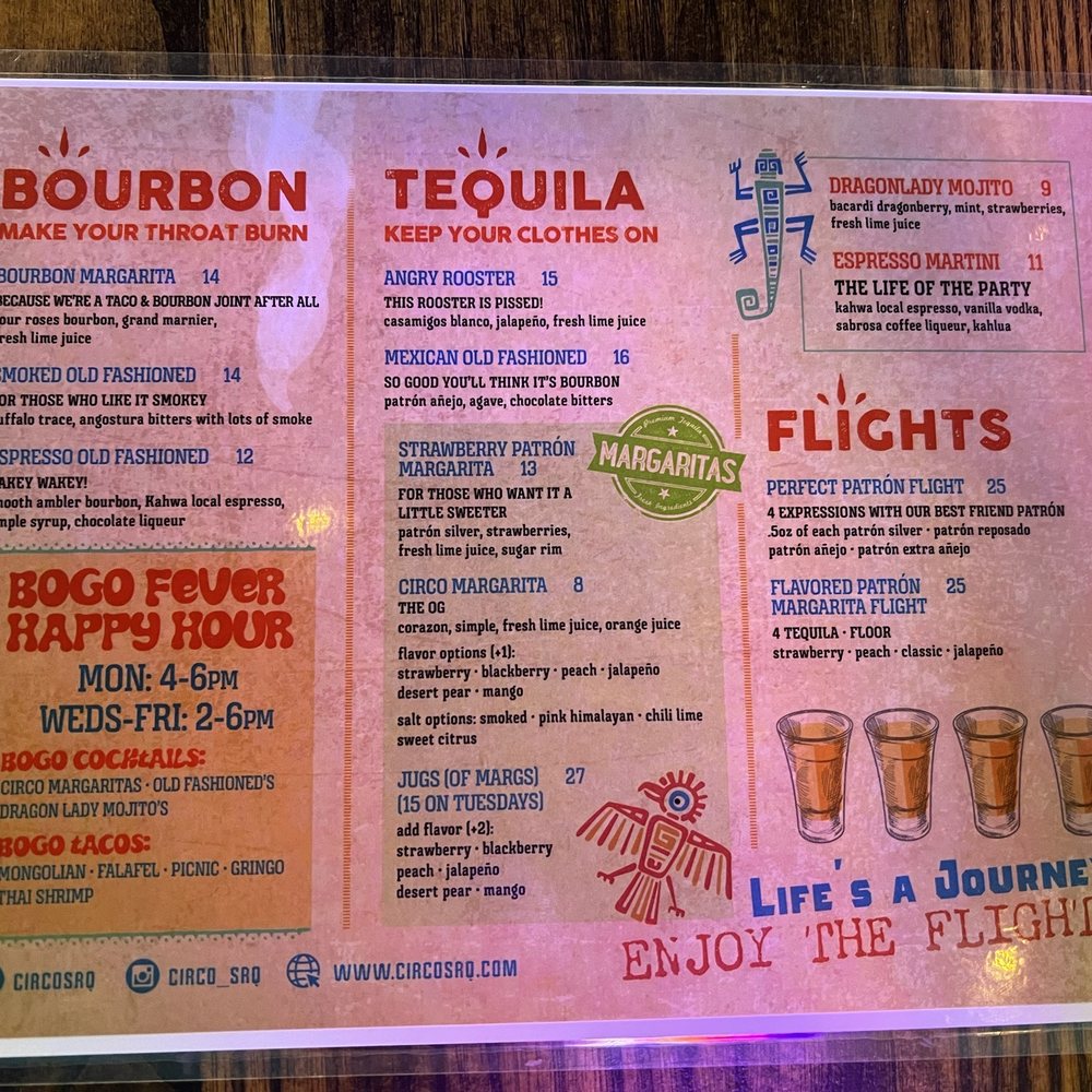 Circo - Menu - Mexican Near Me - Sarasota, Florida Circo - Menu - Mexican Near Me - Sarasota, Florida