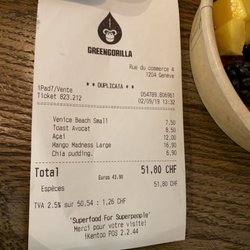 Café Green Gorilla - Prices are ok except for the 16.5 smoothie