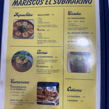 Mariscos El Submarino - Menu - Seafood Near Me - Jackson Heights, New York Mariscos El Submarino - Menu - Seafood Near Me - Jackson Heights, New York