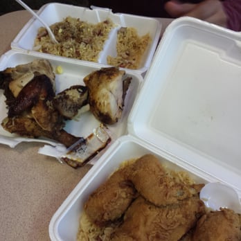 King's Chef - Half rotisserie chicken and PFR on the left. Pfr and half fried chicken on the right - Chinese Near Me - Flushing, New York