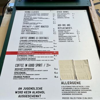 Fenster cafe - Menú - Cafes Near Me - Vienna, 9
