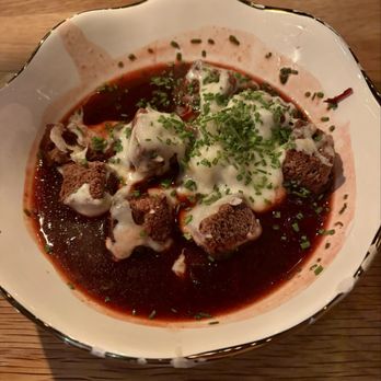 Molotov Kitschen and Cocktails - French onion borscht - Modern European Near Me - Denver, Colorado