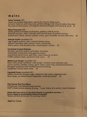 Menu photo 5 Millennium Oakland, CA