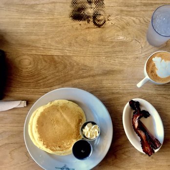 Bantam And Biddy - 3 Pancakes, 3 pieces of bacon, Cafe Au Latte - Breakfast & Brunch Near Me - Atlanta, Georgia Bantam And Biddy - 3 Pancakes, 3 pieces of bacon, Cafe Au Latte - Breakfast & Brunch Near Me - Atlanta, Georgia
