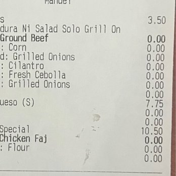 Carmelas Mexican Restaurant - The receipt minus my meal they comped after asking what would make me happy. I just want to feel appreciated for giving my business :( - Mexican Near Me - Beaumont, Texas Carmelas Mexican Restaurant - The receipt minus my meal they comped after asking what would make me happy. I just want to feel appreciated for giving my business :( - Mexican Near Me - Beaumont, Texas