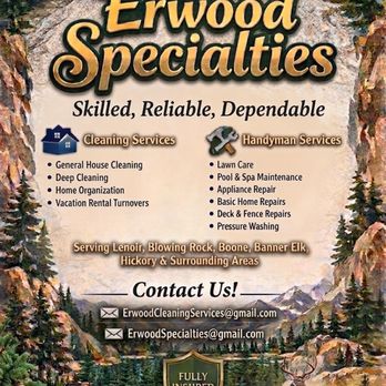 Erwood Specialties - Cleaning/Handyman Services - Handyman Near Me - Granite Falls, North Carolina Erwood Specialties - Cleaning/Handyman Services - Handyman Near Me - Granite Falls, North Carolina