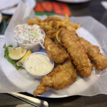 Gator Bites Tail & Ale - Battered Fish, Fries and Coleslaw..... Delicious - New American Near Me - Fort Myers, Florida Gator Bites Tail & Ale - Battered Fish, Fries and Coleslaw..... Delicious - New American Near Me - Fort Myers, Florida