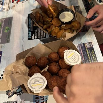 Crab Pot - Hush puppies and Fried Pickles - Seafood Near Me - Surf City, North Carolina Crab Pot - Hush puppies and Fried Pickles - Seafood Near Me - Surf City, North Carolina