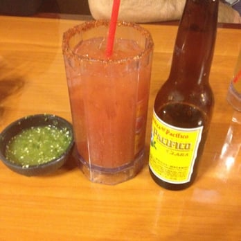 Mariscos Tecuala - Michelada and my favorite salsa! - Seafood Near Me - Perris, California