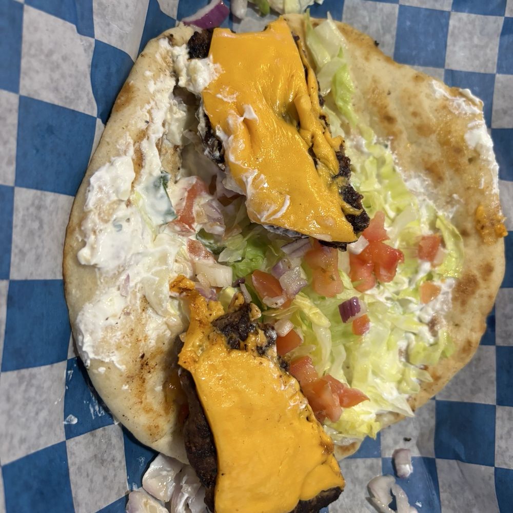 Cheeseburger pita- I know it looks messy but it was awesome! Cheeseburger pita- I know it looks messy but it was awesome!