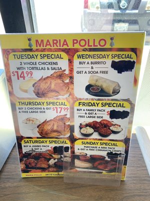 Menu photo 1 Maria Pollo Yucaipa, CA