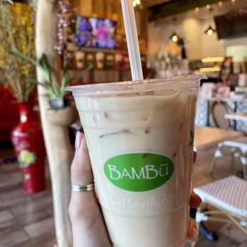 BAMBU - Jasmine milk tea - good - Bubble Tea Near Me - Garden Grove, California BAMBU - Jasmine milk tea - good - Bubble Tea Near Me - Garden Grove, California