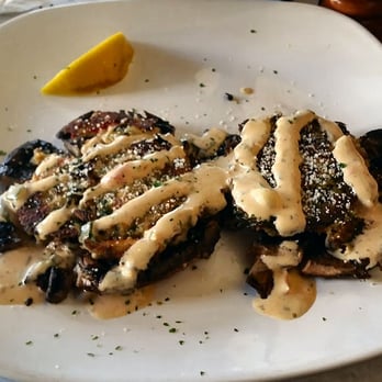 Half Shell Oyster House - Seafood stuffed portabello mushrooms - Seafood Near Me - Biloxi, Mississippi Half Shell Oyster House - Seafood stuffed portabello mushrooms - Seafood Near Me - Biloxi, Mississippi
