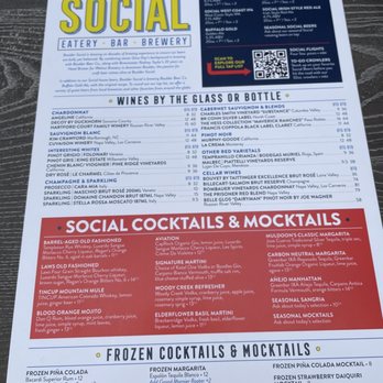 Boulder Social - Menu 4/23 - New American Near Me - Boulder, Colorado