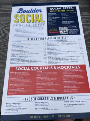 Menu photo 6 Boulder Social Boulder, CO