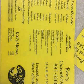 Roni's Chinook Deli & Pizza - the menu - Pizza Near Me - Willow, Alaska