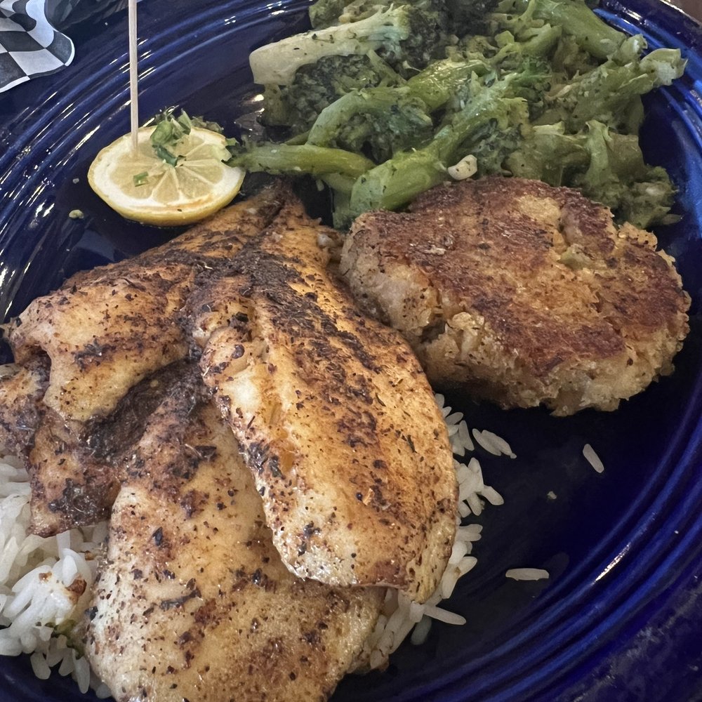The Reef - Flounder + Grilled Flounder & Crab Cake - Seafood Near Me - Biloxi, Mississippi The Reef - Flounder + Grilled Flounder & Crab Cake - Seafood Near Me - Biloxi, Mississippi