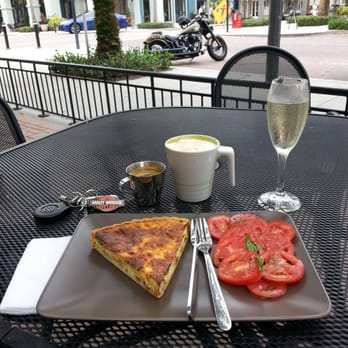 Cafe 906 - Same quiche, salad, cappuccino, and brut. Just a slightly more interesting background. :-) - Cafes Near Me - Orlando, Florida