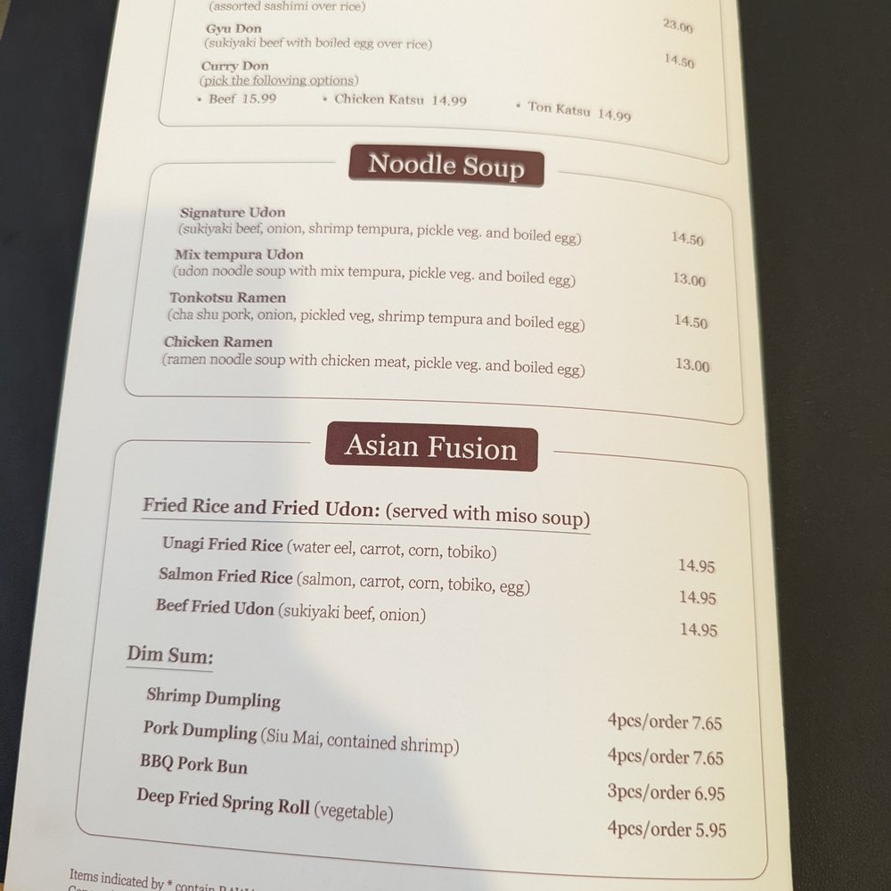 Bashamichi Sushi and Bar - 12/5/21 - Menu (6/6) - Japanese Near Me - Millbrae, California