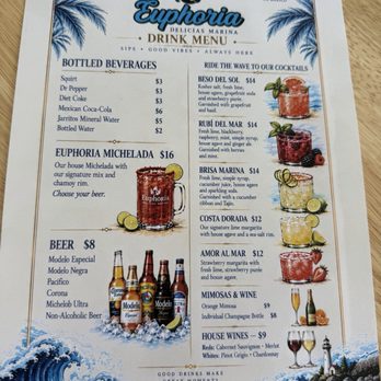Euphoria - Drink menu - Seafood Near Me - Los Angeles, California Euphoria - Drink menu - Seafood Near Me - Los Angeles, California
