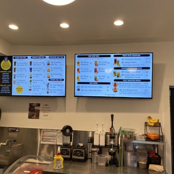 Boba Bay - menus on the wall of a restaurant - Bubble Tea Near Me - Capitola, California