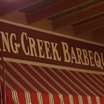 Spring Creek Barbeque - Nice large sign inside over picnic tables. - Barbeque Near Me - Irving, Texas Spring Creek Barbeque - Nice large sign inside over picnic tables. - Barbeque Near Me - Irving, Texas