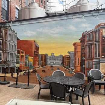 Baxter Brewing Company - Beautiful mural at the outdoor patio - Breweries Near Me - Lewiston, Maine Baxter Brewing Company - Beautiful mural at the outdoor patio - Breweries Near Me - Lewiston, Maine