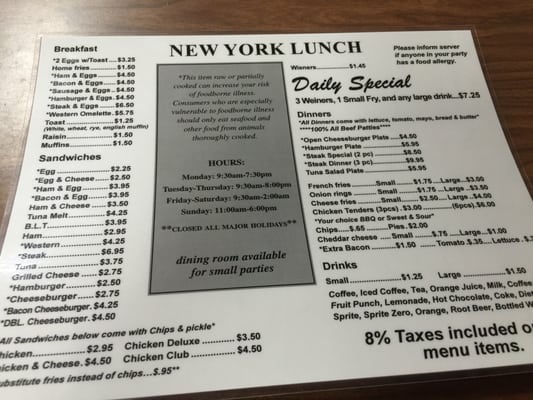 Menu photo 3 New York Lunch Woonsocket, RI