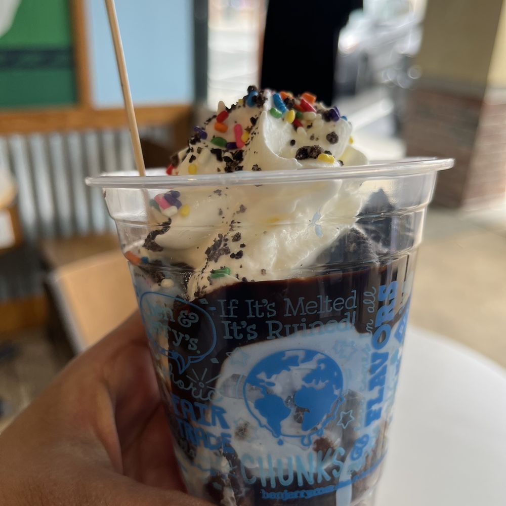 Ben & Jerry’s - Brownie sundae with sky blue marshmallow and cookie dough ice cream - Ice Cream & Frozen Yogurt Near Me - Vienna, Virginia Ben & Jerry’s - Brownie sundae with sky blue marshmallow and cookie dough ice cream - Ice Cream & Frozen Yogurt Near Me - Vienna, Virginia
