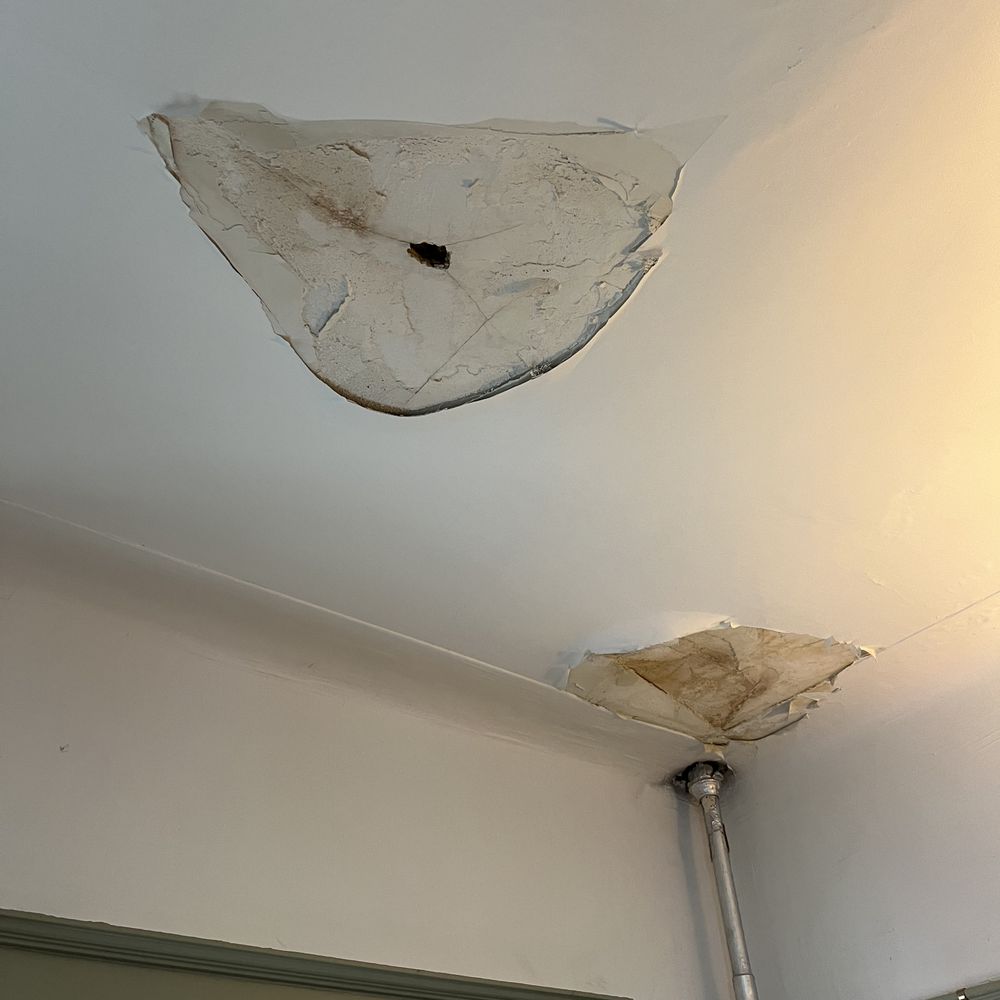 Straight Edge Painting - Ceiling damage in two places - BEFORE - Painters Near Me Straight Edge Painting - Ceiling damage in two places - BEFORE - Painters Near Me