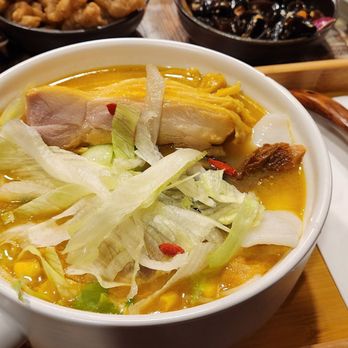 Ji Bei Chuan - Fish maw noodle soup with chicken. Chicken was so tender and flavorful! - Chinese Near Me - San Leandro, California Ji Bei Chuan - Fish maw noodle soup with chicken. Chicken was so tender and flavorful! - Chinese Near Me - San Leandro, California