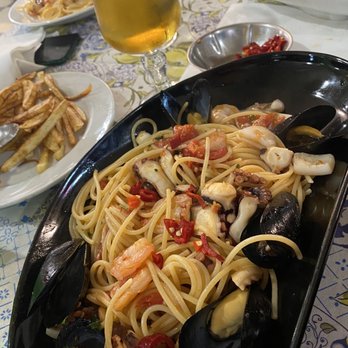 Arcobaleno - Frutti di Mare pasta - Italian Near Me - Giardini Naxos, Maine