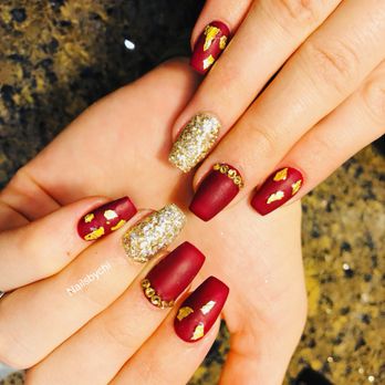 Chi Nails - Red matte top gel - Nail Salons Near Me - Spokane, Washington Chi Nails - Red matte top gel - Nail Salons Near Me - Spokane, Washington