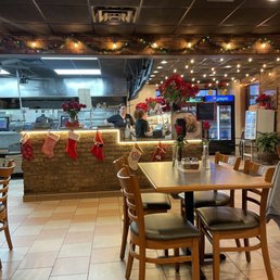 the dining area of the restaurant