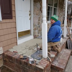Brett Fleming Masonry - Long rowlock brick front porch repair