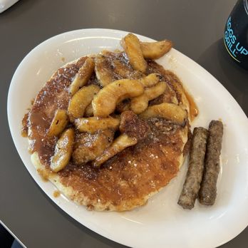 Eggs Up Grill - Caramel Apple Crisp Pancakes - Breakfast & Brunch Near Me - Mechanicsville, Virginia Eggs Up Grill - Caramel Apple Crisp Pancakes - Breakfast & Brunch Near Me - Mechanicsville, Virginia