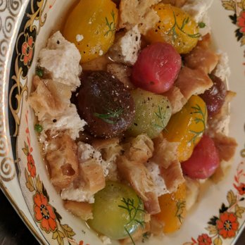 DaiLo - Heirloom Tomato salad with dashi and bonito broth. Very refreshing. - Chinese Near Me - Toronto, Ontario
