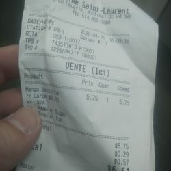 Chatime - Bill showing cost and address