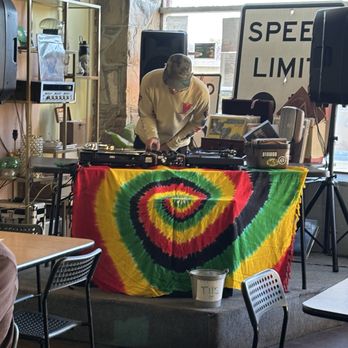 Grnd Sqrl - The DJ spinning vinyl records - fun! - Gastropubs Near Me - Twentynine Palms, California
