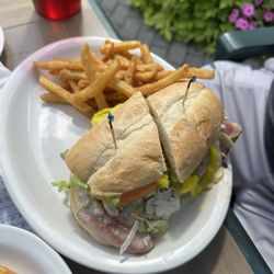 Lucky's Grille & Sports Pub - Italian Sub and fries
