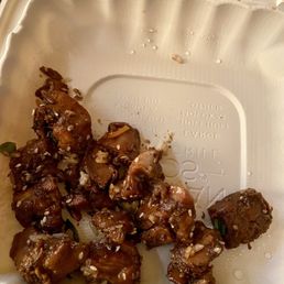 I now know why the parking lot is always empty.  A starving dog couldn't chew this Honolulu "chicken."  NEVER GOING BACK.  Gag!