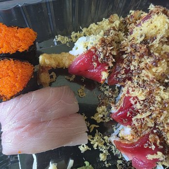 Sushi Simon - My usual to-go order. Masago sushi, hamachi sushi, and south beach roll - Sushi Bars Near Me - Boynton Beach, Florida