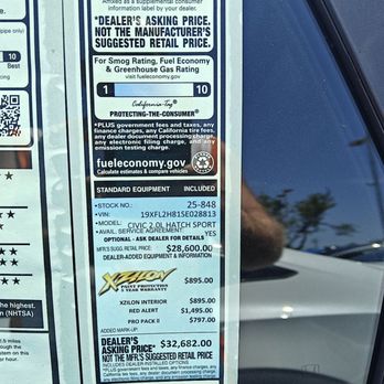 Sunset Honda - $3K markup on a Civic is crazy - Car Dealers Near Me - San Luis Obispo, California