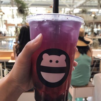 Mini Monster Cafe - The strawberry lemonade with blue tea ombré!! - Bubble Tea Near Me - Anaheim, California