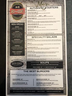 Menu photo 6 Arch & Eddies Gathering House Jackson, OH