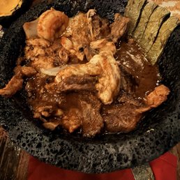 Chicken, shrimp & carne asada molcajete Chicken, shrimp & carne asada molcajete