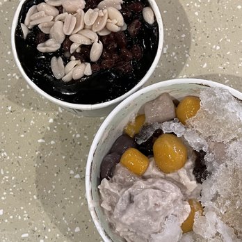Meet Fresh - icy taro ball signature icy grass jelly signature - Desserts Near Me - Cupertino, California