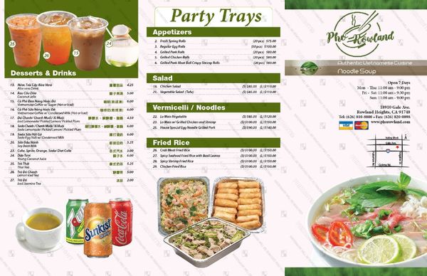 Menu photo 6 Pho Rowland Restaurant Rowland Heights, CA