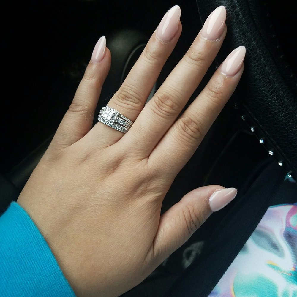 Solar Nails - Almond shaped powder color nails done by Kim the manager. - Nail Salons Near Me - Houston, Texas Solar Nails - Almond shaped powder color nails done by Kim the manager. - Nail Salons Near Me - Houston, Texas